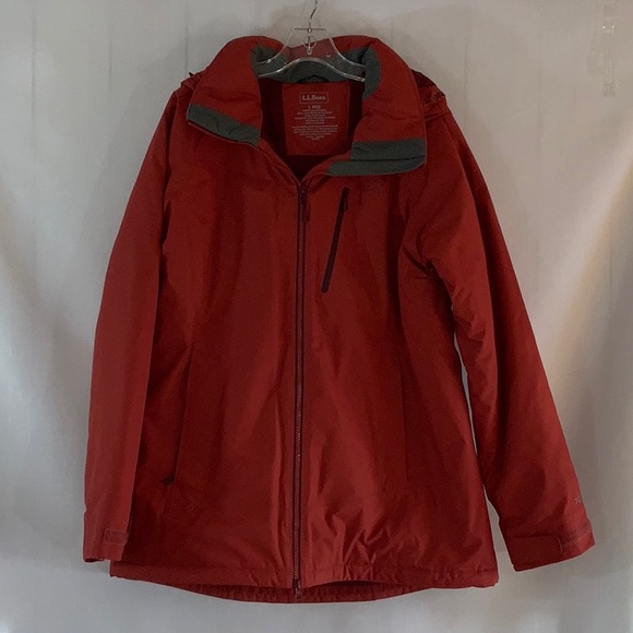 1226 L.L. Bean Orange Winter Storm Hooded Insulated Coat - Picture 4 of 16